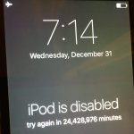 IPod is disabled, try again in 24 million minutes