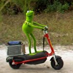 Kermit scooter | image tagged in kermit scooter | made w/ Imgflip meme maker