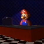 Sad Mario at the Computer