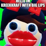 Kreekcraft Big Lips | HELLO IM KREEKKRAFT WITH BIG LIPS | image tagged in kreekcraft big lips | made w/ Imgflip meme maker