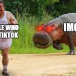 hippos boi | PEOPLE WHO LIKE TIKTOK; IMGFLIP | image tagged in hippo | made w/ Imgflip meme maker