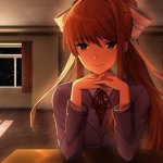 monika staring