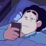 Steven Universe looking at phone