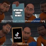 megamind right and wrong | UPVOTING 
FUNNY 
MEMES | image tagged in megamind right and wrong | made w/ Imgflip meme maker