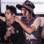 djsjsvsiwkav | me trying to get ur attention | image tagged in emerson barrett,annoying people,ears,holes,hats,what | made w/ Imgflip meme maker
