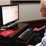 Bernie at Desk