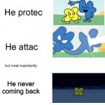 R.I.P Four 2008-2021 | He never coming back | image tagged in he protecc,bfb,bfdi,oh wow are you actually reading these tags | made w/ Imgflip meme maker