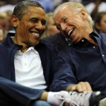 Biden and Obama laughing at Putin