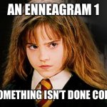 Enneagram 1 | AN ENNEAGRAM 1; WHEN SOMETHING ISN’T DONE CORRECTLY | image tagged in harry potter memes | made w/ Imgflip meme maker
