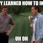 Happy Learned How to Invest | HAPPY LEARNED HOW TO INVEST; UH OH | image tagged in happy gilmore | made w/ Imgflip meme maker