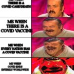 COVID | ME WHEN THERE IS A COVID CASE/DEATH; ME WHEN THERE IS A COVID VACCINE; ME WHEN EVERY NATION HAS A COVID VACCINE; ME WHEN COVID ENDS ENTIRELY WORLDWIDE | image tagged in el risitas | made w/ Imgflip meme maker