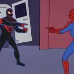 Spiderman pointing at other guy meme