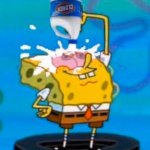 Spongebob pouring bleach in his eyes meme