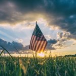 US Flag in field