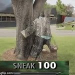 Cardboard hiding man sneak 100 gif GIF Template