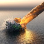 Meteor hitting island