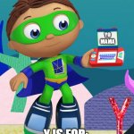 Super why playing DS | YO MAMA; Y IS FOR: | image tagged in super why playing ds | made w/ Imgflip meme maker