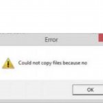 could not copy file because no