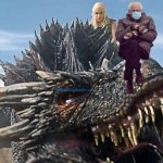 The real dragon Bern | image tagged in daenerys on dragon,bernie mittens,memes | made w/ Imgflip meme maker