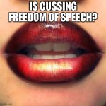 Freedom of Speech | IS CUSSING FREEDOM OF SPEECH? | image tagged in freedom of speech | made w/ Imgflip meme maker