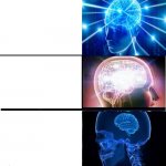 De-expanding brain 3 panels meme