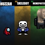 witch one of the boys will win? | HUZZAH; TROLLMATE; TREYTON; MEMEPOSTER; SKELEBOY | image tagged in smash bros 5 players fight | made w/ Imgflip meme maker