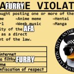 Anti furry violation