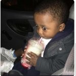 black baby drinking meme