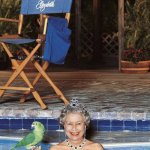 Queen Elizabeth in pool