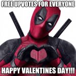 Deadpool heart | FREE UPVOTES FOR EVERYONE; HAPPY VALENTINES DAY!!! | image tagged in deadpool heart,valentine's day,true,free upvotes | made w/ Imgflip meme maker