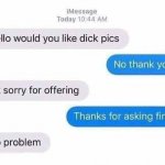 Dick pic etiquette