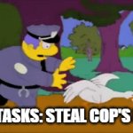 The Second "Duck Badge" Meme | DUCK TASKS: STEAL COP'S BADGE | image tagged in gifs,lol so funny | made w/ Imgflip video-to-gif maker