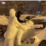 an interesting snow statue