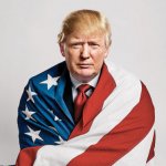 Trump in US flag