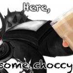 Sons of Malice thumbs up | Here, Have some choccy milk | image tagged in sons of malice thumbs up,warhammer 40k,choccy milk,memes | made w/ Imgflip meme maker
