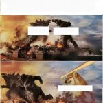 Godzilla Kong Doge fighting meme