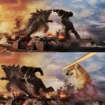Godzilla King Kong doggo