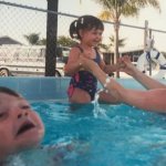 Mother Ignoring Kid Drowning In A Pool