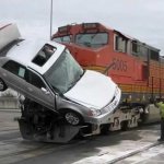 Train hitting car