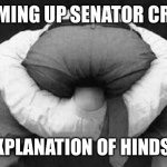 Head up ass  | COMING UP SENATOR CRUZ; HIS EXPLANATION OF HINDSIGHT | image tagged in head up ass | made w/ Imgflip meme maker