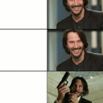 Keanu Reeves happy then mad
