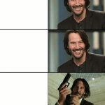 Keanu Reeves happy then mad meme