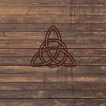 Wooden background with triquetra
