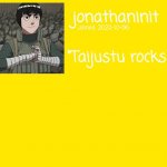 jonathaninit announcement template but its Rock Lee