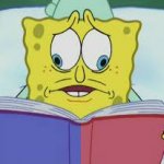 Spongebob reading two pages meme