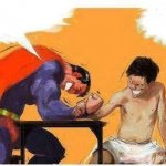 superman arm wrestling meme