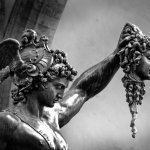 Perseus holding Medusa head meme