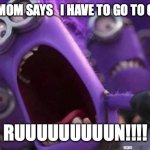 im not getting a shot! | ME WHEN MOM SAYS   I HAVE TO GO TO GET A SHOT; RUUUUUUUUUN!!!! | image tagged in purple minion | made w/ Imgflip meme maker