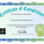 Certificate of completion