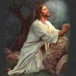 Jesus praying for God